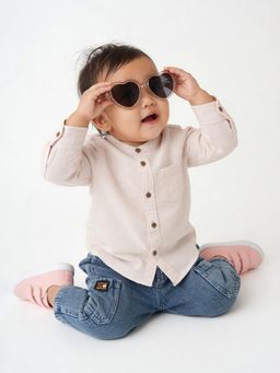 max - Boys Solid Band Collar Shirt