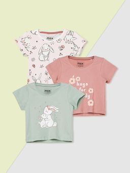 max - Girls Printed T-shirts - (Pack of 3)