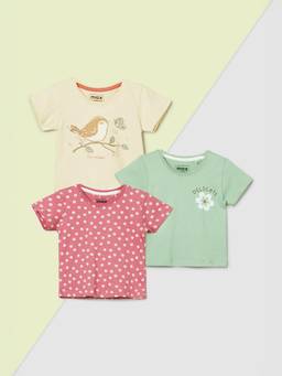 max - Girls Printed T-shirt - (Pack of 3)