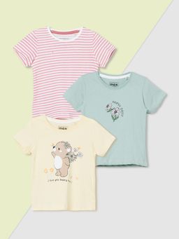max - Girls Assorted T-shirt - (Pack of 3)