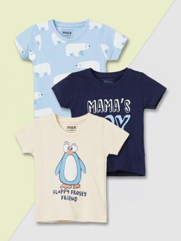 max - Boys Printed T-shirt - (Pack of 3)
