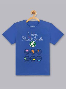Kidsville - Crew Neck Royal Blue T-Shirt for Boys