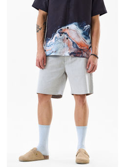 Snitch - Men Grey Cotton Blend Shorts