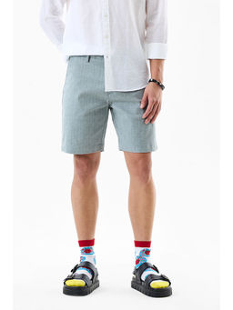 Snitch - Men Grey Cotton Blend Shorts