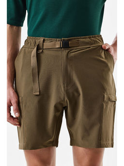Snitch - Men Khaki Polyester Blend Shorts
