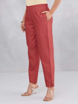 Fabindia - Wine Cotton Silk Ethnic Pant