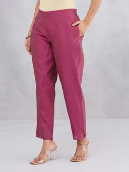Fabindia - Purple Cotton Silk Ethnic Pant