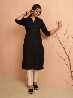 Vastramay - Women Black Cotton Kurta