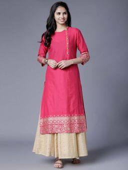 VISHUDH - Women Pink Straight Kurta