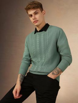Dennis Lingo - Full Sleeve Crew Solid Slim Fit Men Sweater