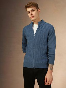 Dennis Lingo - Full Sleeve Mock Collar Solid Slim Fit Men Sweater