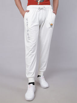 Free Authority - Official One Piece Mens Off White Graphic Printed Regular Fit Jogger
