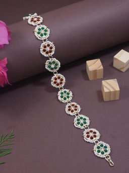 I Jewels - Traditional Floral Kundan and Pearl Sheeshphool Matha Patti