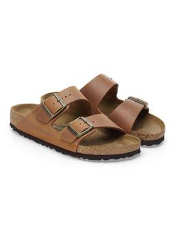 Birkenstock - Arizona Unisex Narrow Width Brown Natural Leather Oiled Sandals