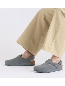 Birkenstock - Tokio Unisex Narrow Width Basalt Grey Suede Leather Sandals