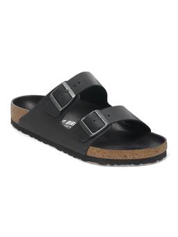 Birkenstock - Arizona Unisex Regular Width Black Natural Leather Oiled Two Strap