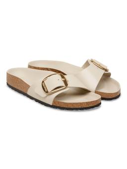 Birkenstock - Madrid Big Buckle Women Narrow Width High-Shine Beige Sandals