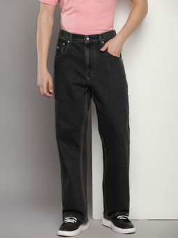 Tommy Hilfiger - Black Baggy Fit Solid Mid-Rise Jeans