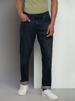 Tommy Hilfiger - Blue Straight Light-Wash Mid-Rise Jeans