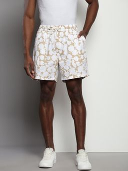 Tommy Hilfiger - White Relaxed Floral Mid-Rise Shorts
