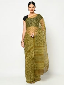 Fabindia - Cotton Silk Hand Block Printed Sari