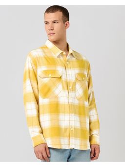 Bewakoof - Men Yellow And White Checked Oversized Shirt