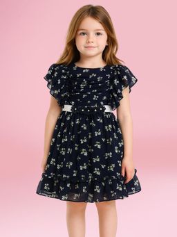 Cutecumber - Girls Georgette Floral Printed Dress