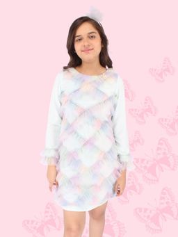 Cutecumber - Girls Net and Satin Detail Shift Dress