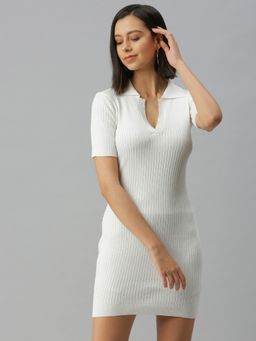 SHOWOFF - Women White Bodycon Dress