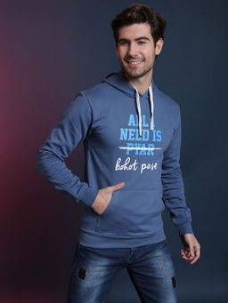Campus Sutra - Men Printed Full Sleeve Stylish Casual Hooded Sweatshirts
