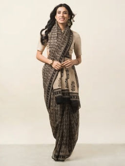 Fabindia - Cotton Silk Bagru Print Sari