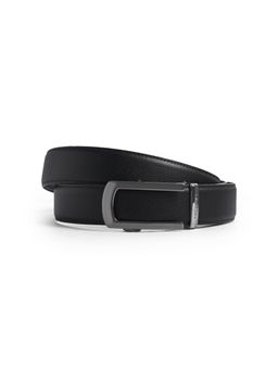CAZZANO - Mens Black Slider Buckle Leather Belt