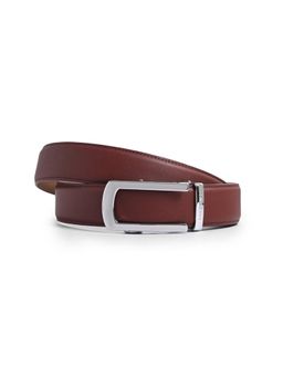 CAZZANO - Mens Maroon Slider Buckle Leather Belt