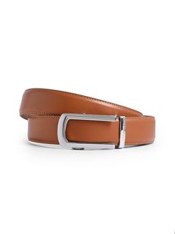 CAZZANO - Mens Brown Slider Buckle Leather Belt
