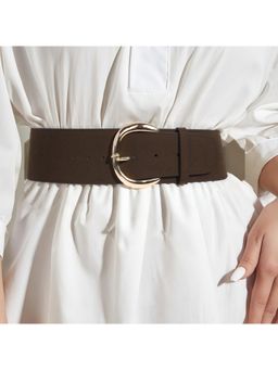 Salty - Womens Coffee Suede Wide Belt