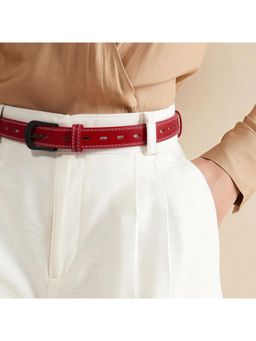 Salty - Womens Raspberry Perforated Leather Belt