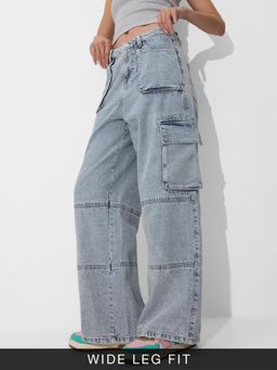 The Souled Store - Originals Denim Misty Grey Wide-Leg Women Jeans