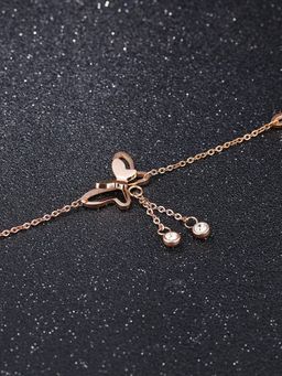 OOMPH - Rose Gold Tone Butterfly Shape Delicate Anklet