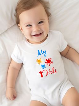 The Little Tales - White Printed Romper