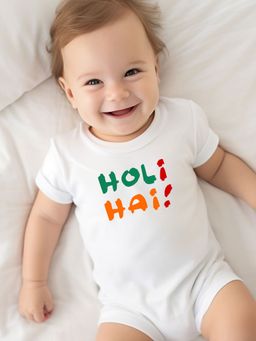 The Little Tales - White Printed Romper