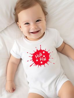 The Little Tales - White Printed Romper