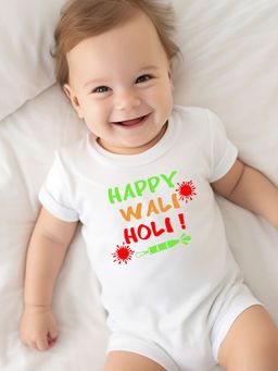 The Little Tales - White Printed Romper