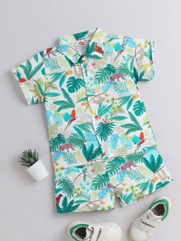 Hopscotch - Boys Multi Coloured All-Over Print Shirt and Shorts