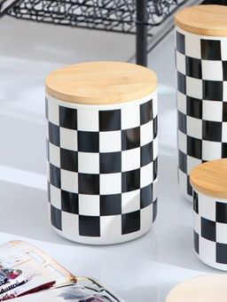 UMAI - Ceramic Jar Black & White-Square