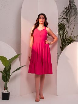 Mabish By Sonal Jain - Pink Flared Dress