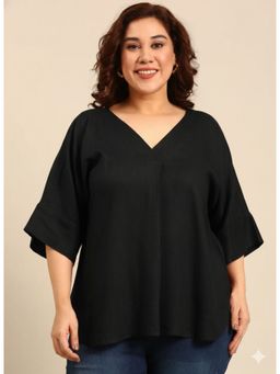 THE PINK MOON - Black Front Pleat Top
