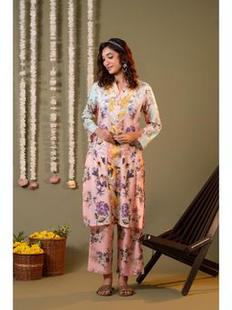 Heeposh - Women Multi-Color Floral Printed Kurta with Palazzo (Set of 2)