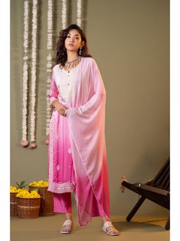 Heeposh - Women Pink Ombre Kurta with Pant and Dupatta (Set of 3)