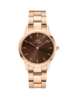 Daniel Wellington - Iconic Link Amber 32mm Rose Gold & Brown Women's Watch