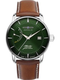 Zeppelin - Mens Automatic Watch With Power Reserve Indicator and Leather Strap (M)